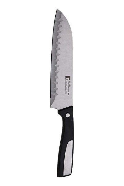 Bergner Resa Santoku Knife, 17.5cm, Stainless Steel, Black colour