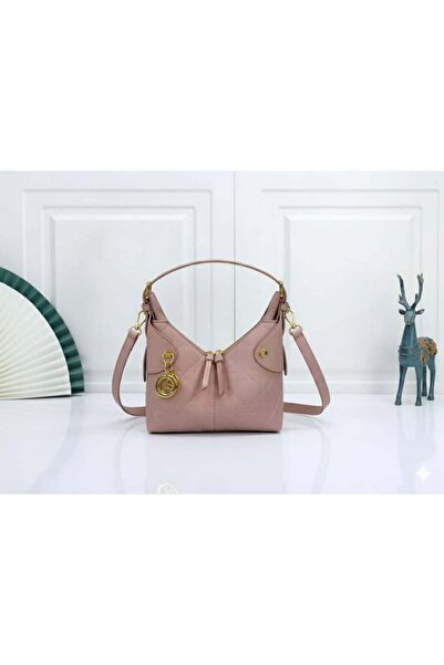 HOBO Shoulder Bag with long Belt Strap, Matte Leather, Gold Hardware, color [PINK]