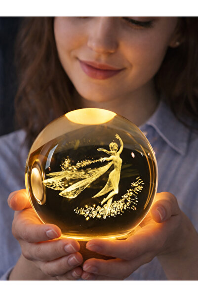 moryconcept Frozen Model Kristal Cam Küre Gece Lambası