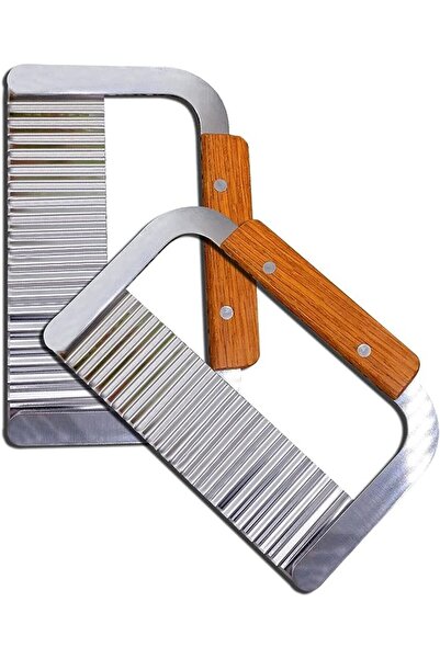 AMERTEER Crinkle Cutter, Steel Potato Slicer Wavy Potato Cutting Tool French Fry Slicer, Chopper Sta