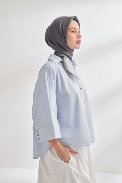 ARMANDA Double-Sided Plain Tivil Silk Scarf 4401-Silver Darksmoked