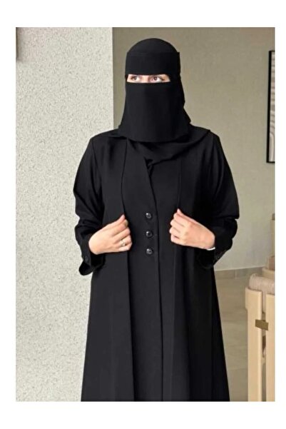 LAMSA ABAYA A practical abaya made of mini-matte fabric, with a half-circle cut.