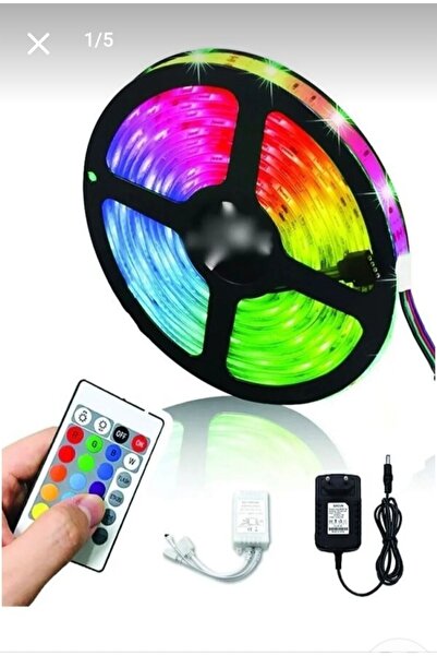 Cata LED STRİP Renkli Şerit Led Rgb İç ve Dış Mekan 5 mt set Tak çalıştır 16 ...