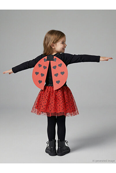 LC Waikiki Kırmızı Uğur Böceği Tütü Etek Ve Kanat Kostüm