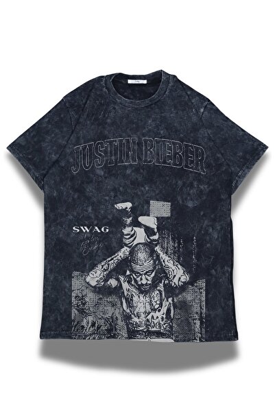 Fuddy Moda Unisex Swag με τύπωμα πλενόμενο μπλουζάκι, oversized ρετρό μπλουζά...