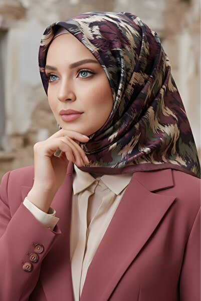 İmajButik Eșarfă din bumbac digital moale Gül/Bej İpekhan