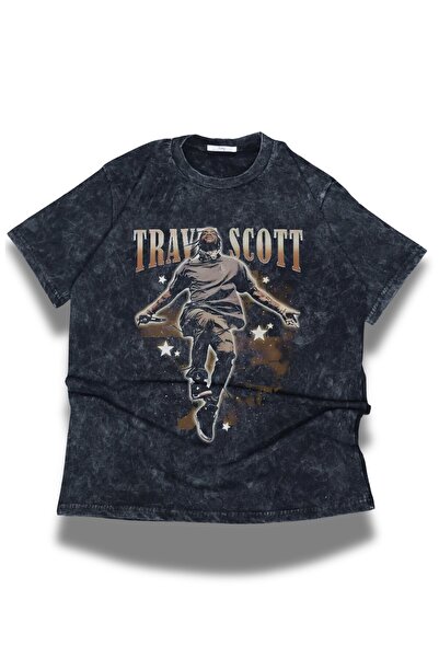 Fuddy Moda تي شيرت قابل للغسل مكتوب عليه ترافيس سكوت للجنسين، تي شيرت ريترو ب...