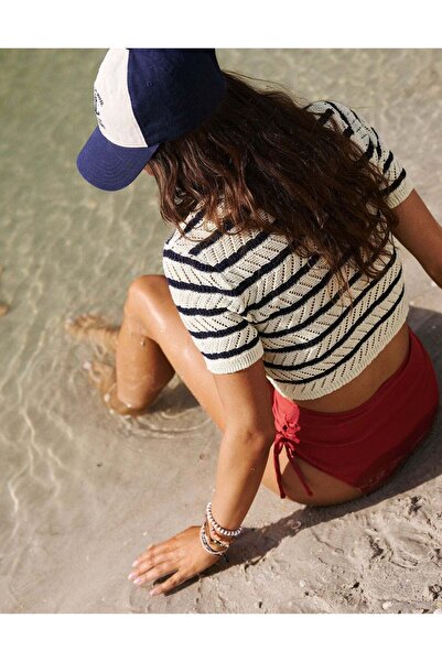 AMERICAN EAGLE Aerie Fitted Short Sleeve Sweater