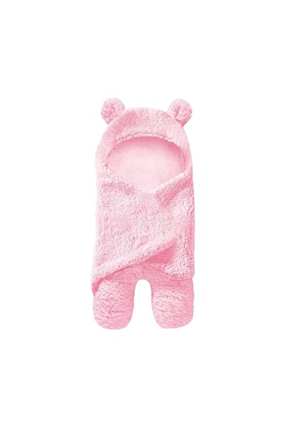 OEM Pătură de înfășat pentru bebeluși, model ursuleț, bumbac, roz, 0-6 luni