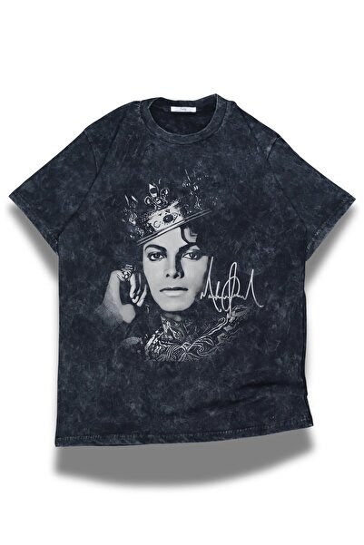 Fuddy Moda Tricou unisex Michael Jackson cu imprimeu lavabil tricou , supradimensionat Tricou retro cu tematică cântăreț legendar