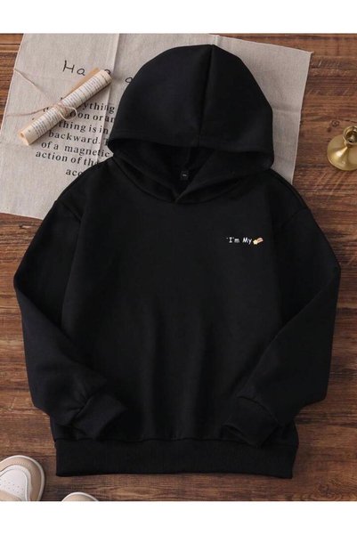 No Plan Girls/Boys Dadys Gi̇rl Mommys World Back Printed K Hooded Sweatshi̇rt