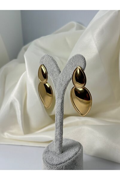 divakse Steel Earrings Drop Model Dangling Gold