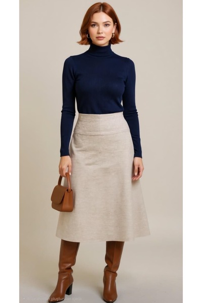 Serbella Thessaloniki Monga Winter Midi Long Casual Stylish Skirt