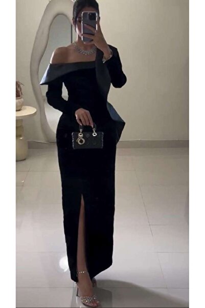 leon فستان مخمل شتوي ساتر و أنيق