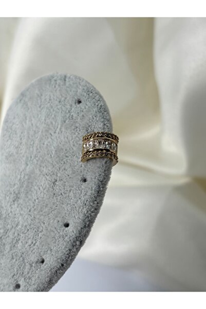 divakse Steel Earring Cartilage Model Hoop with Zircon Stone Gold