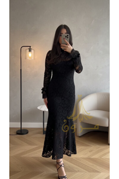 Mazoon Fashion Evening Dress Lace Midi