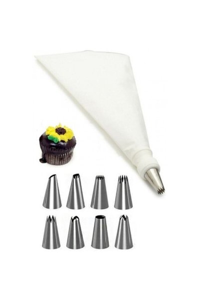hediyehobihersey Silicone Cream Bag, Fixing Apparatus, 7 Different Tips