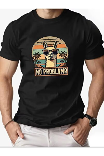 LELVANİ تي شيرت مطبوع بنمط NO PROBLAMA