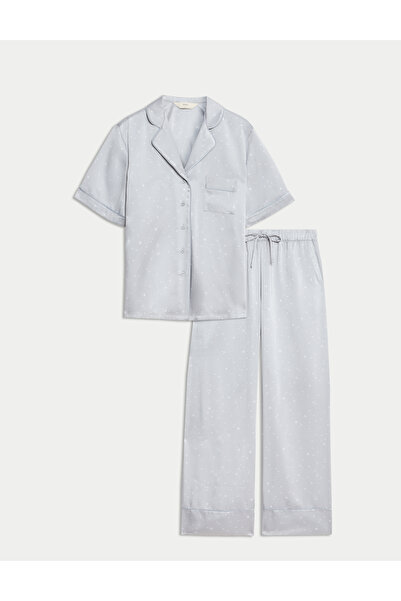 Marks & Spencer Saten Yıldız Desenli Pijama Takımı