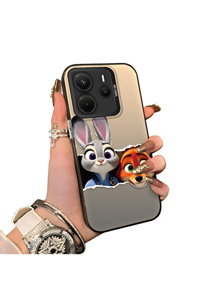 ucuc Xiaomi Redmi Note 14 Uyumlu Silikon Kenar Akrilik Arka Anime Karakteri K...