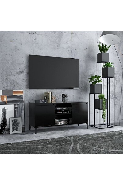 vidaxl TV Cabinet with Metal Legs Black 103.5x35x50 cm