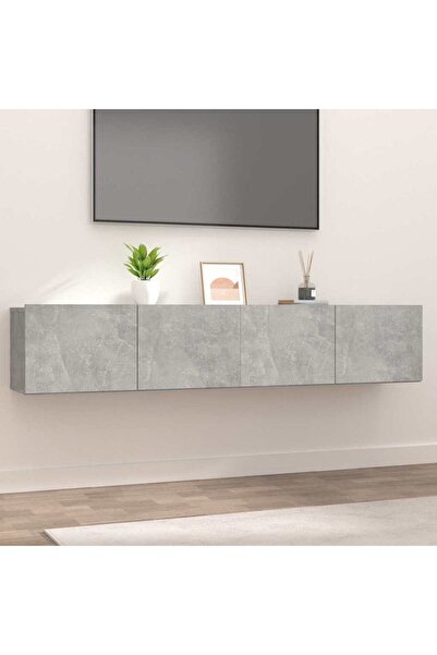 vidaxl TV Cabinets 2 pcs Concrete Grey 80x30x30 cm Engineered Wood