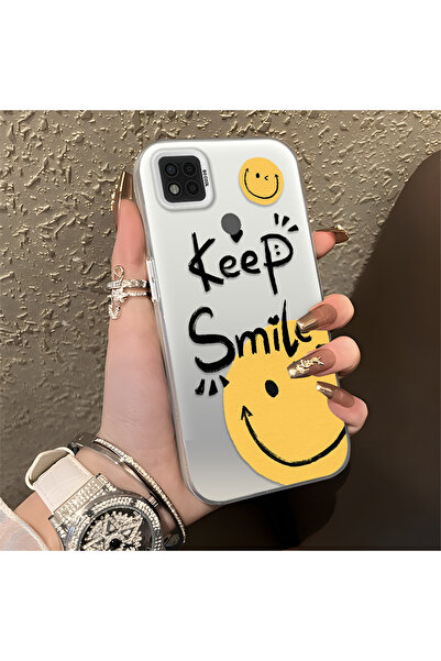 ucuc Xiaomi Poco C31 Compatible Silicone Edge Acrylic Back Classic Smile Prot...