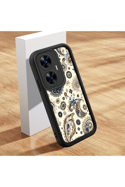 Hontinga حافظة هاتف من السيليكون الناعم المتوافقة مع هاتف Realme C55، نمط عتي...