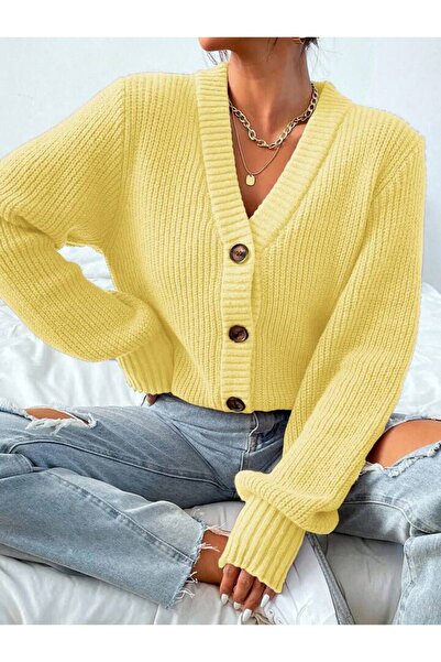 ATE ÖZGÜNEŞ TRİKO TEKSTİL Women's Knitwear Buttoned Cardigan 4X4 New Season