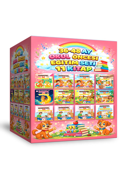 Enine Boyuna Eğitim 🎒   36-48 Months Preschool Education Set -11 Super Books