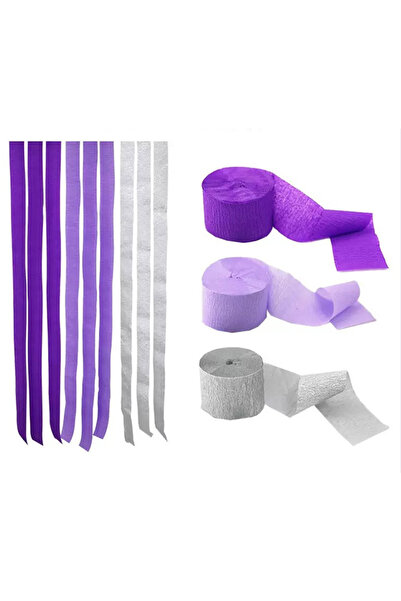Generic 3-Piece Assorted Pastel Colour Paper Roll Purple/Grey