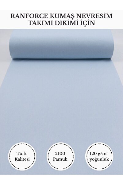 FabricMarket Ranforce Kumaş Nevresim Dikimi Için – %100 Pamuk, 240 cm × 100 C...