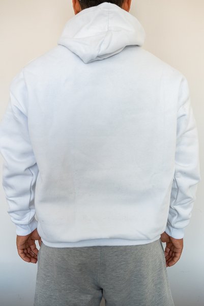 HediyemStil White Hooded Unisex Sweatshirt