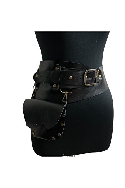 Yılday Gür Butik Phanter Handmade Leather Belt with Pockets