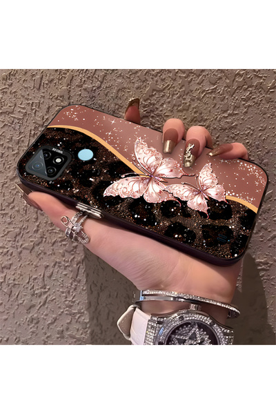 Hontinga Realme C21 Uyumlu Telefon Kılıfı Sert Arka Anti Düşme şans yoncası