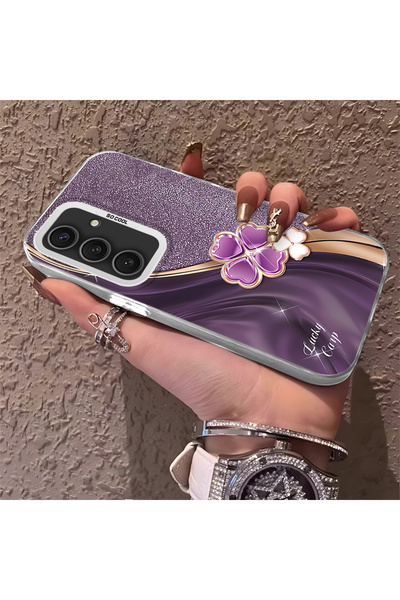 Hontinga حافظة هاتف متوافقة مع هاتف سامسونج جالاكسي S24 بلس، ذات ظهر صلب ومضا...