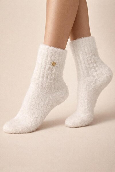 BONY SOCKS Women's Furry Socks White
