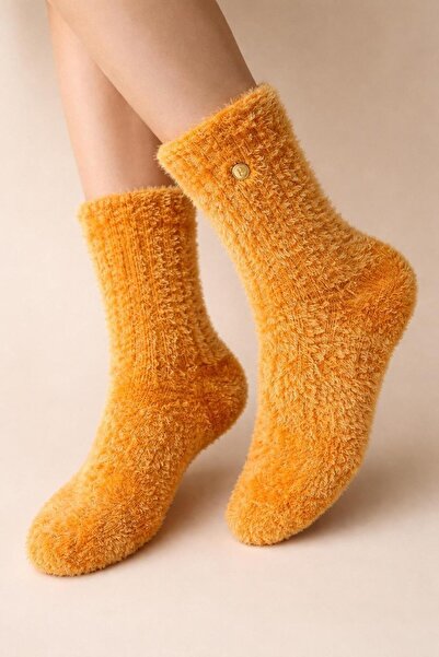 BONY SOCKS Дамски чорапи с флисова подплата Оранжеви