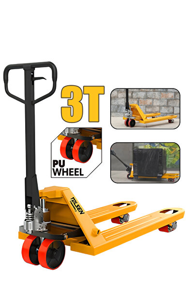 TOLSEN رافعة طبلية هيدروليكية 3 طن من تولسن (هاند بالت)، عجلات PU صامتة وقوية للمستودعات والمصانع