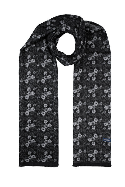 Hatemoğlu Black Patterned Scarf
