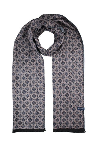 Hatemoğlu Lacivert Desenli Atkı