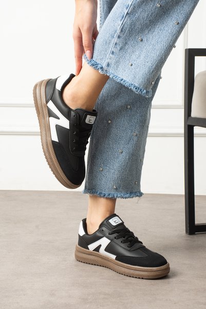 l lugshoes ayakkabı Black and White Unisex Women's Casual Sneakers Soft-Soled Sports Shoes 501A