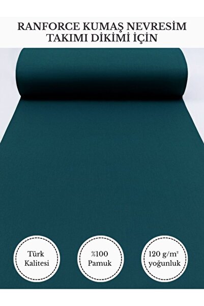 FabricMarket Ranforce Kumaş Nevresim Dikimi Için – %100 Pamuk, 240 cm × 100 C...