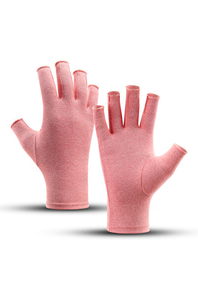 Choice قفازات ضغط قطن وردية اللون لعلاج التهاب المفاصل، لتخفيف الألم ودعم الم...