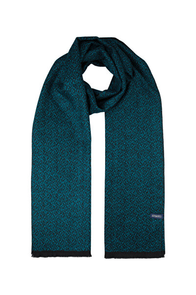 Hatemoğlu Black - Green Patterned Scarf