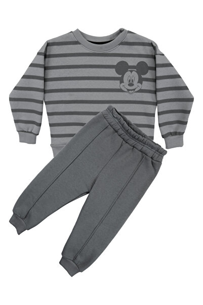 bebegen Set de cu imprimeu șoareci cu dungi gri pentru băieți