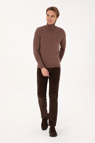 U.S. Polo Assn. Men's Dark Brown Canvas Trousers 50310221-Vr084