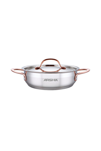 Arshia Stainless Steel Double Handle Frypan With 2Lid 28cm