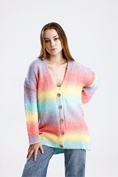 Figo Transitional Long Buttoned Women's Cardigan
