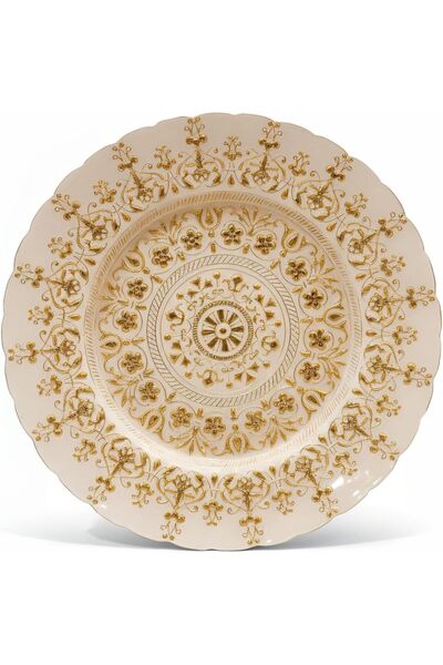 Alcoach 13 Inch Round Charger Plates, Black with Silver Embroidery Design, Elegant Decorative Dinner